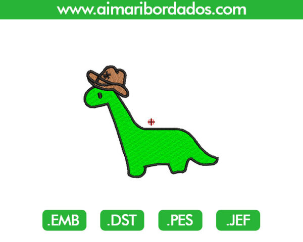 Dinosaurio Verde para Bordado