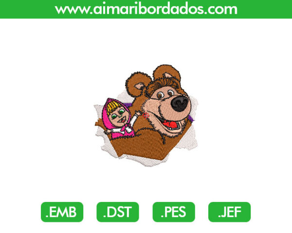 Masha Y el Oso para Bordado