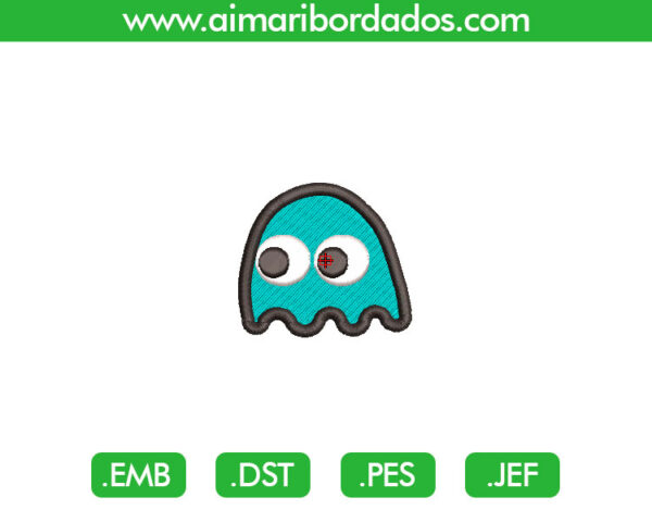 Fantasma Pac Man Bordado