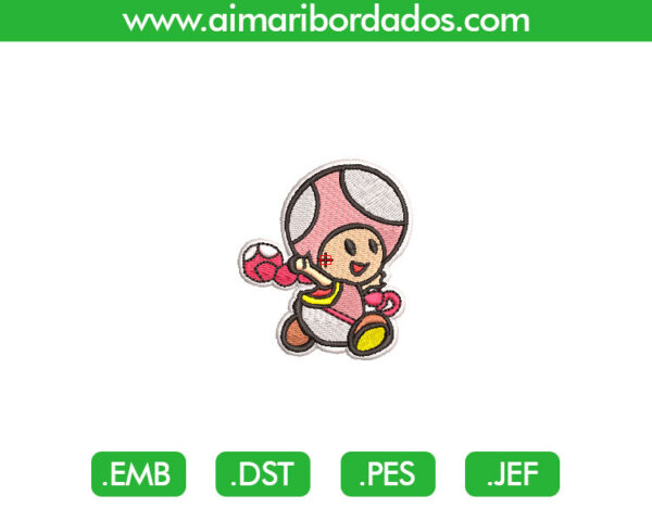 Mario Bros Hongo Bordado