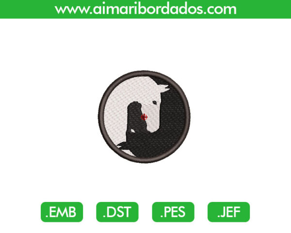 Ying Yang Caballo Bordado