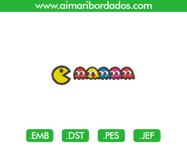 Pac Man Fantasmas Bordados