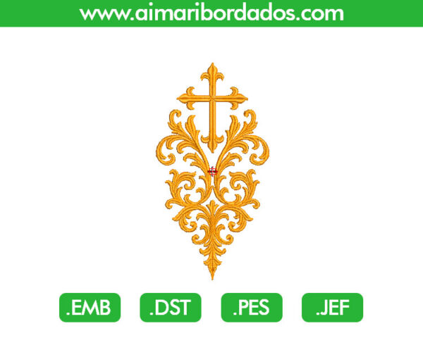 Cruz Ornamental Bordado