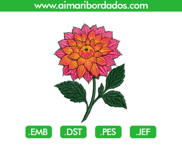 Flor Degradada Bordado