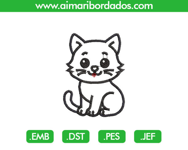 Gato Aplique Bordado