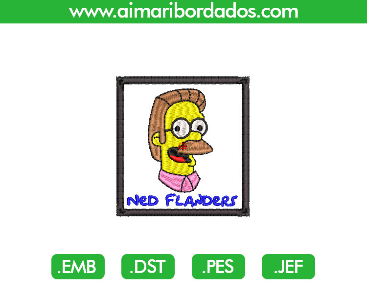 Ned Flanders Simpsons Bordado