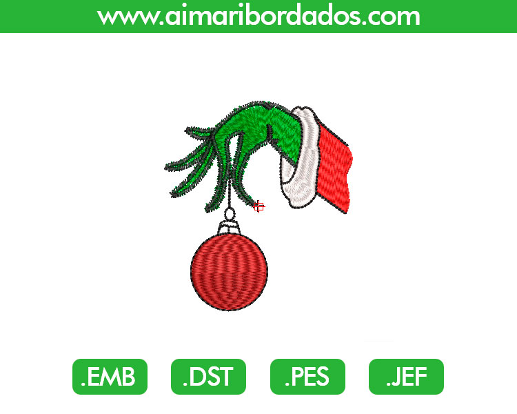 Grinch Bombillo Bordado